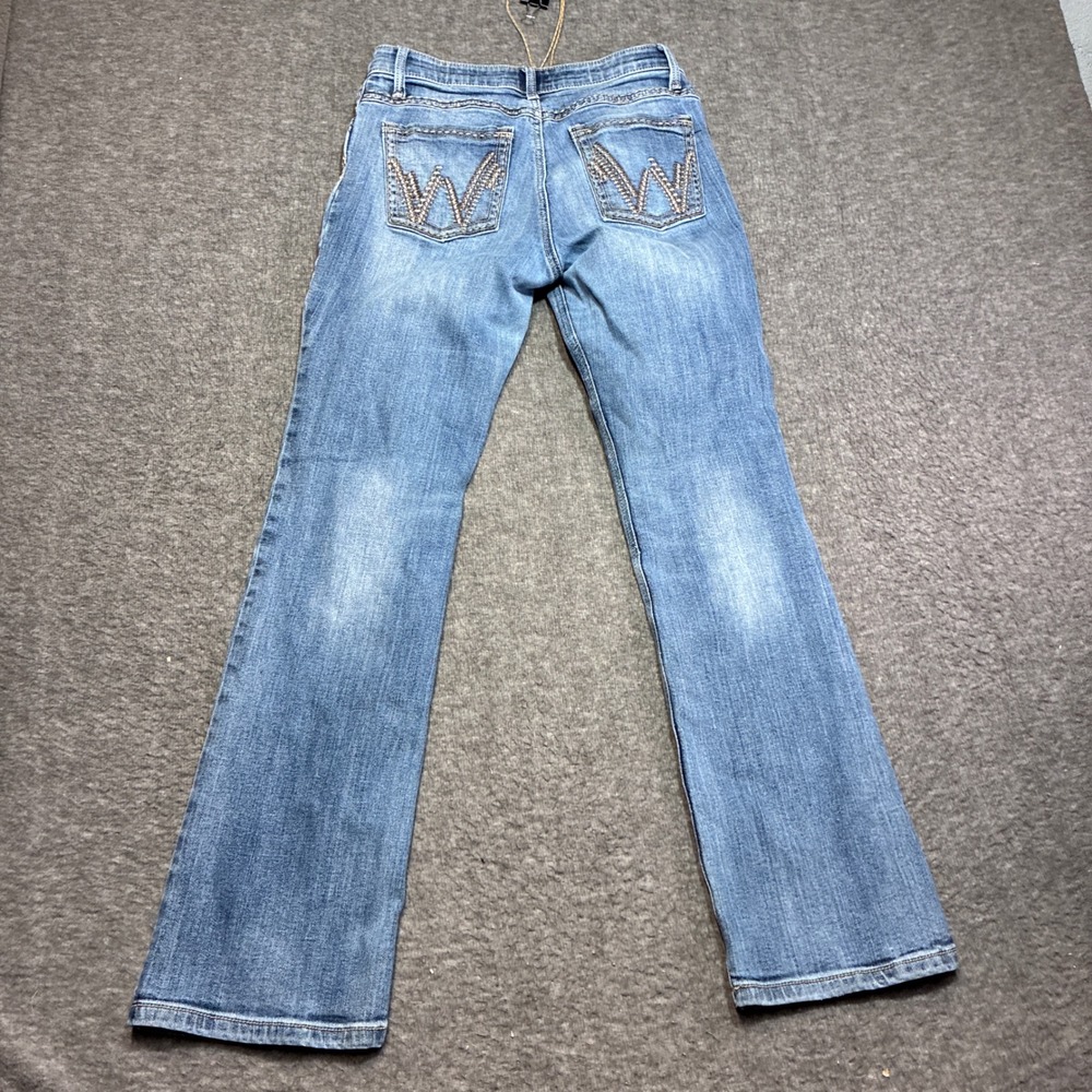 Wrangler Shiloh Riding Jeans Bootcut Womens 7x32 Blue Flex Waistband Embroidered - Picture 6 of 14